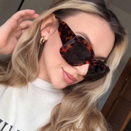 Oversized Leopard Unique Designer Sunglasses Women Men Classic Luxury Shades 90s Brown Square Sun Glasses 2021 Fashion UV400