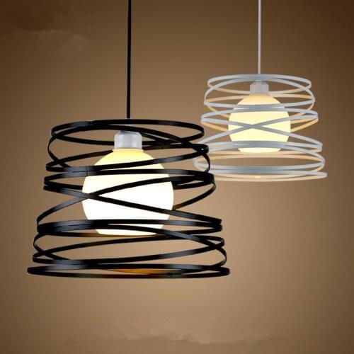 Modern iron wave Iron pendant light restaurant bedroom dining room bar droplight E27