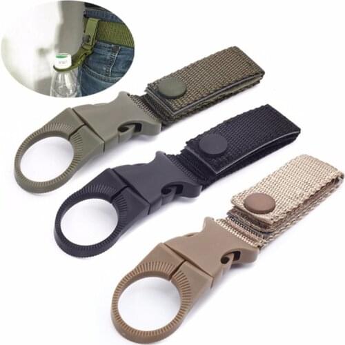 Tactical Webbing Water Bottle Hanging Buckle Multifunctional Carabiner Portable Water Bottle Quick-hanging Mineral Water Clip