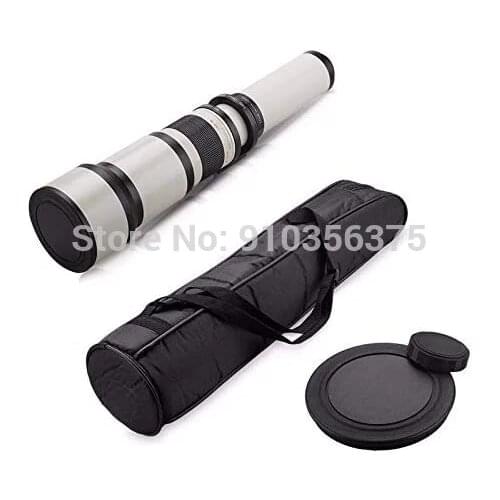 JINTU 650-1300mm Manual Telescope Telephoto Lens Camera Lenses for Canon Nikon Pentax FUJI Sony DSLR Camera + Carry Bag