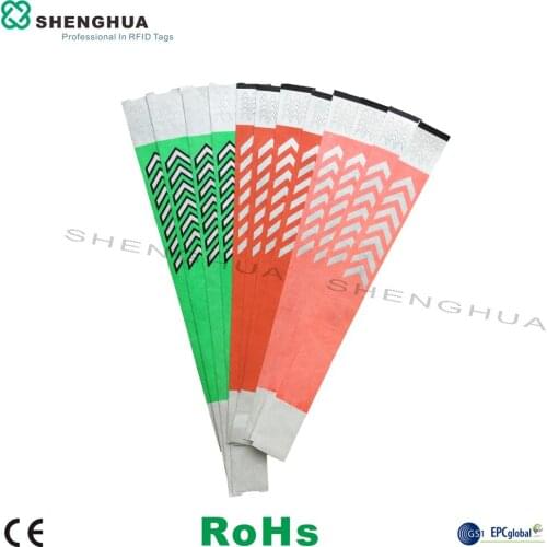200pcs Custom Waterproof Disposable Hospital Id Patient Tags Passive UHF RFID Printable Tyvek Wristband Label Sticker RFID Tag