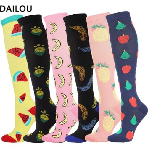 High Quality New Compression Socks Men Women Basketball Socks Street Sports Racing Cycling Socks Cartoon Happy Funny Fruit Socks