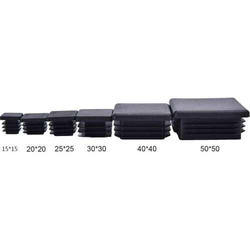 10Pcs Black Plastic Blanking End Caps Square Inserts For Tube Pipe Box Section Wholesales