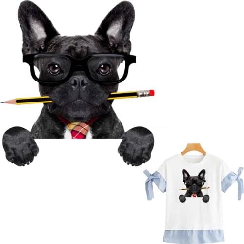 Iron Patch Study Dog Diy Parches Washable Heat Print On T-Shirt Dresses Sweater Garment Iron On Patch Transfers