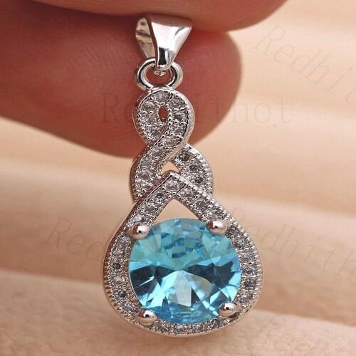 Bohemian Pendant for Women White Gold Filled Rainbow Cubic Zirconia Colorful Necklace Pendant Fashion Wedding Jewelry accessorie