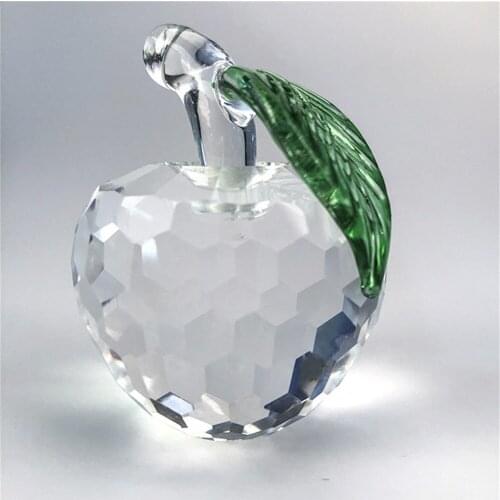 Different Color 10pcs 50mm Or 60mm Crystal Apple Paperweight Craft Glass Christmas Gifts Bright Home Decoration