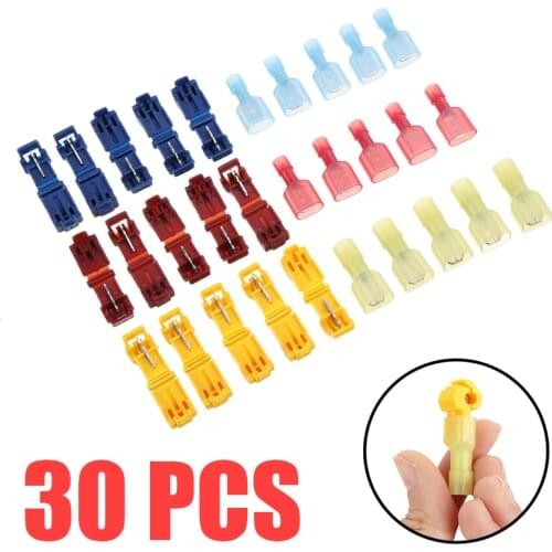 15pairs New Arrival T-Tap Insulated Wire Quick Splice Terminal Spade Connector Set High Quality Electrical Wire Terminals Kit