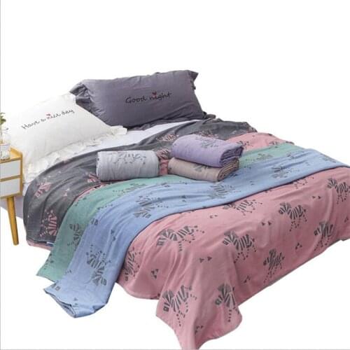 150*200CM Kids Blanket Adults Muslin Cotton 2 Layers Cover Blanket Children Soft Thick Summer Autumn Receiving Bedding