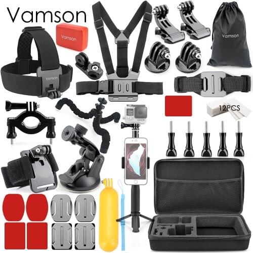 Vamson Accessories for Gopro hero 6 5 Set for go pro hero 7 4 3 2 set mount Black for SJCAM M10 for SJ4000 VS74