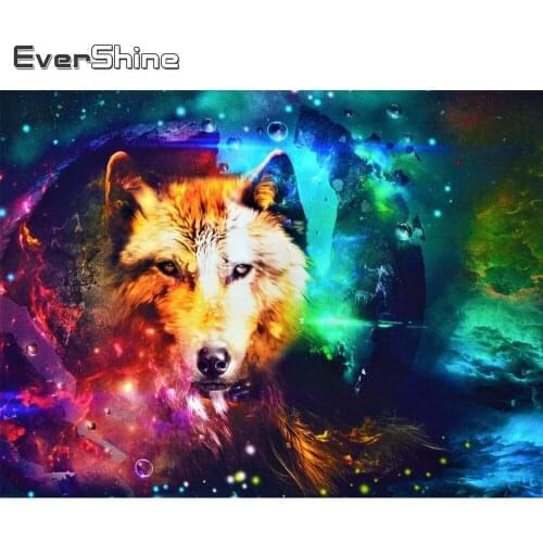 Evershine Diamond Painting Wolf 5D DIY Mosaic Art Diamond Embroidery Universe Cross Stitch Animals Rhinestone Picture Home Decor