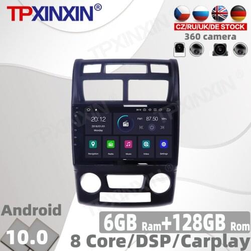 6+128GB Android 10 PX6 For Kia Sportage 2007-2009 Car Radio Accessories Multimedia Video Player Navigation GPS Auto 2din No DVD