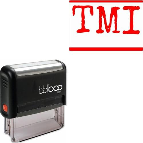 Bbloop 'TMI' Self-Inking Office Stamp, Rectangular Typewriter Style