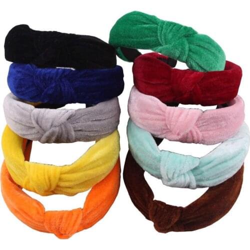 Free shipping women velvet bow knot hairbands girls headbands ladys headwear hair accessories