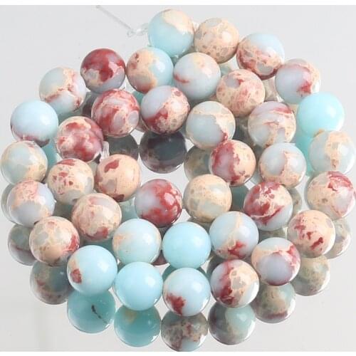 Natural Blue Snakeskin Shoushan Jaspers Stone Beads Round Loose Spacer Beads For Jewelry Making DIY Bracelet 4/6/8/10/12mm 15"