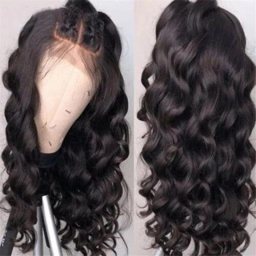 Long Loose Wave Lace Wigs with Baby Hair For Women Wave Hair Synthetic Lace Front Wigs Heat Resistant Fiber Natural