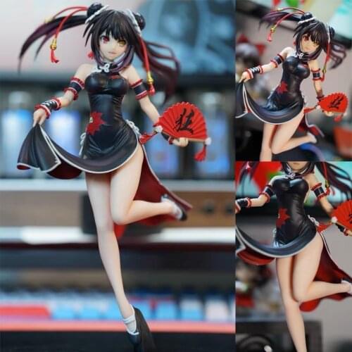 1PCS 23CM Anime DATE A LIVE Tokisaki Kurumi Action Figure Lovely Cheongsam Tokisaki Kurumi Figure Sexy Girls PVC Model Doll