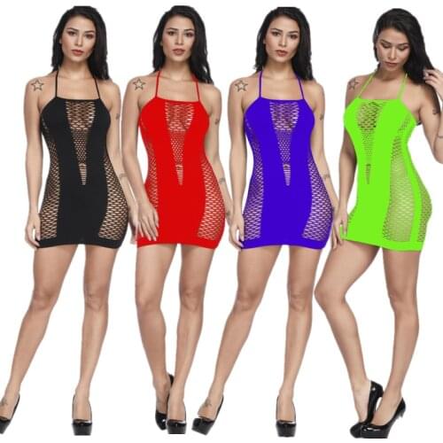 Erotic Lingerie Female Pajamas Fishnet Mesh Sexy Lingerie Sex Passionate Woman Erotic Large Size Porn Dress