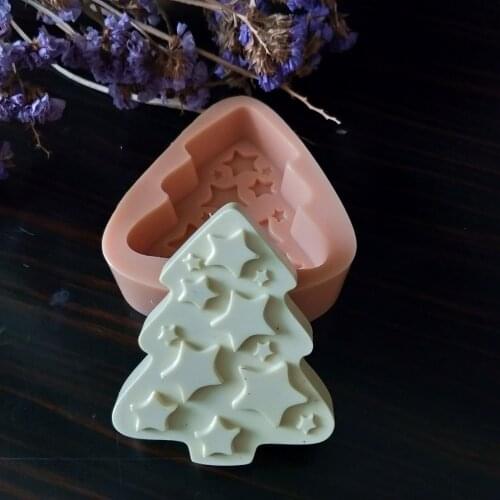HC0161 PRZY Silicone Mold Soap Molds Gypsum Chocolate Candle Candy Mold Clay Resin Christmas Tree New Star Moulds Eco-friendly
