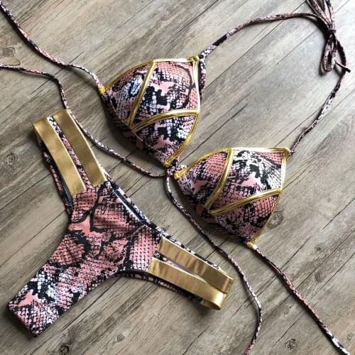 Patchwork Fashion Sexy Print Bikini Set Women Swimming Suit Swimwear Bathing Suit Push Up Swim Suits Monokini Woman Clothes 2020
