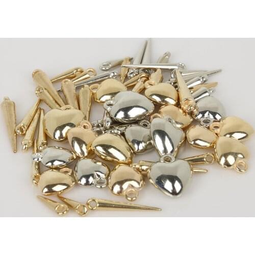 Heart 30-300pcs Gold/Silver Plated CCB Round Seed Spacer Beads For DIY Fashion Jewelry making Charm Pendant Wholesale