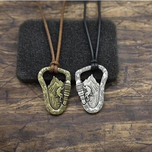 Foot Shaped Climbing Mountain Pendant Necklace Minimalism Faith Jewelry