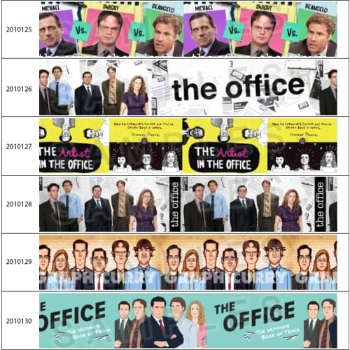 New 5 Yards The Office Character Printed 25mm/38mm/50mm/75mm Grosgrain/Satin Ribbon for Hair Bow Party Decoration 201012 201013