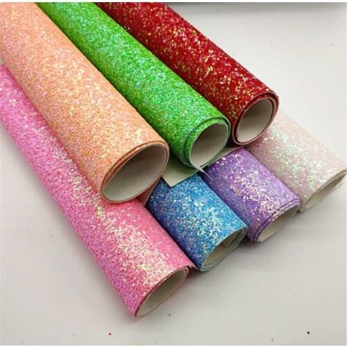 20*33cm A4 sheet shiny solid colors chunky glitter sheet for bow and bag 1063