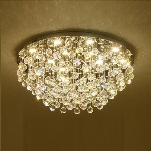 Round Design Modern Chandelier Lighting Crystal Lamp AC110V 220V Cristal Lustre Living Room Bedroom Lights