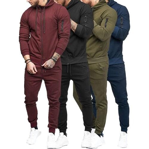 2021 Wrinkles New Men sets Men Hooded Drawstring Fleece Pant Sportswear Hooded Track Suits Male Sweatsuit Tracksuit