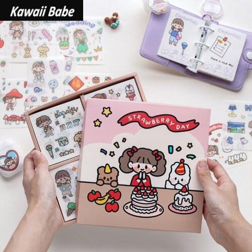 Cute Stickers Kawaii Cartoon Stickers 100pcs/Box Various Planner Journal Diary Scrapbooking Decoration Paper Stickers Stationery