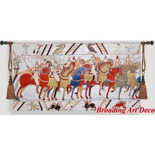 Bayeux-I Medieval Old World Tapestry Wall Hanging Jacquard Weave Gobelin Home Textile Decoration Aubusson Cotton 100% 139x80cm