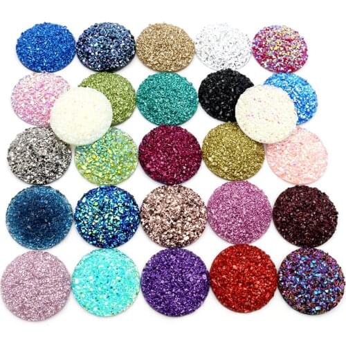New Fashion 10pcs 20mm 25mm Mix Colors Natural ore Style Flat back Resin Cabochons For Bracelet Earrings accessories