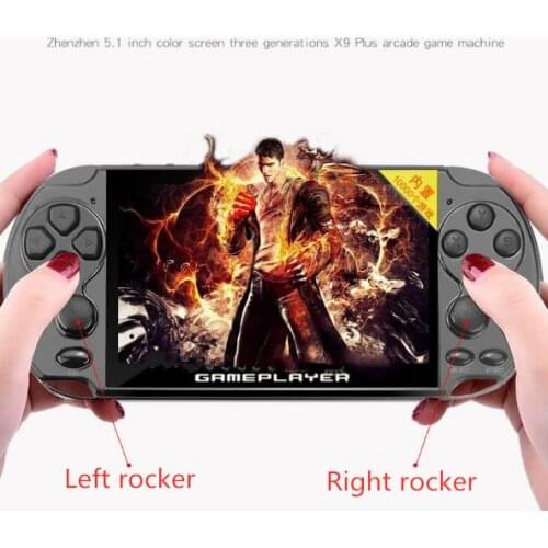 New X9 PLUS 128 bit 5.1 inch retro handheld game console supports MP4 ebook movie 32G TF expansion portable game console