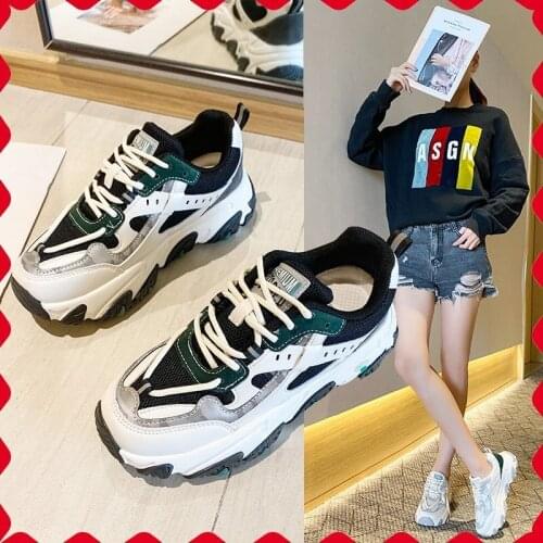 Spring and Autumn 2020 new breathable mesh platform versatile sneaker fashion daddy shoes retro casual womens shoes X596