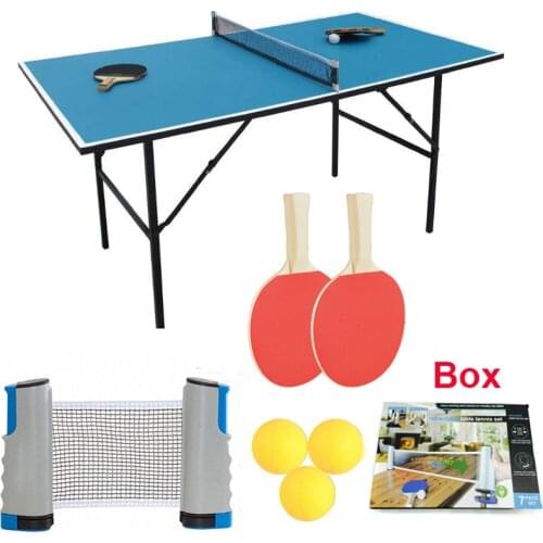 Table Tennis Blade Racket Ping Pong Rubber Paddle Portable Sport Table Tennis Set 1.7M Retractable Net for Workout Trainning