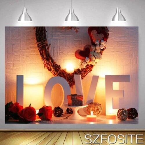 Romantic Red Valentines Day Light Show Theme Backdrop Couples Embrace Photo Room Decoration Photography Studio Vinyl Background