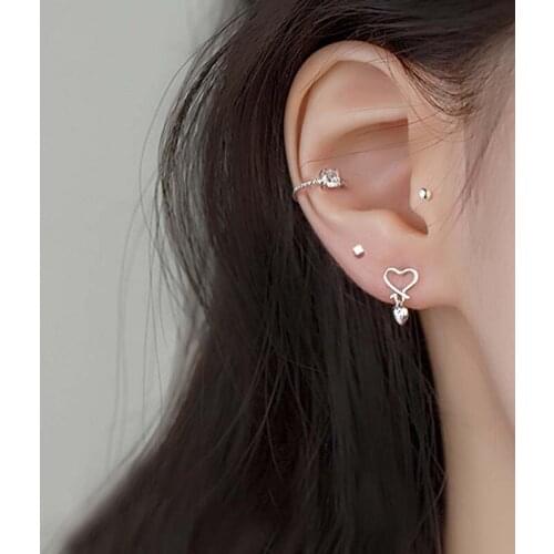 Stud Earrings Water Drop Heart For Women Korean Fashion Simple Temperament New Trend Students Girl Party Gifts Jewelry BOYULIGE