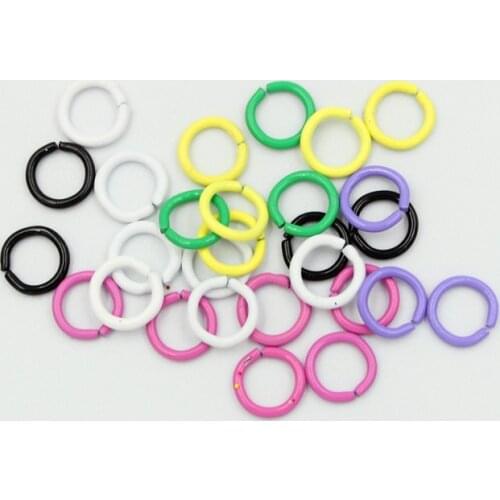 50pcs/Lot 8mm colorful Metal DIY Jewelry connector Findings Single Loops Jump Rings & Split Ring for jewelry making