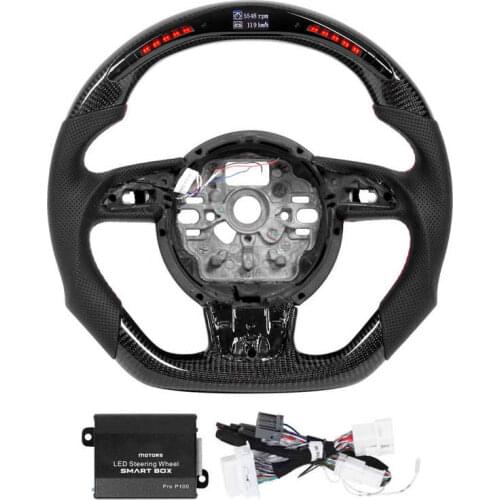 LED Shift Lights Display Steering Wheel Carbon Fiber For Audi C7 4G A6 A7 S6 S7 2011 2012 2013 2014 2015 2016 2017 2018