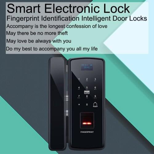 Eseye Biometric Fingerprint Door Lock For Office Glass Door Lock Keyless With Touch Keypad Card Password Intelligent Smart Lock