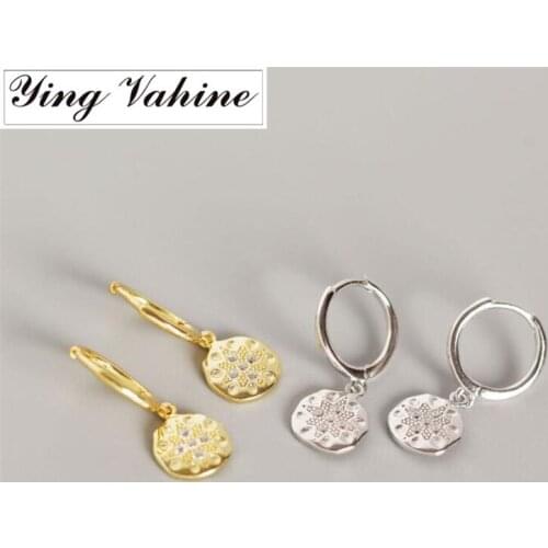 Ying Vahine 100% 925 Sterling Silver Baroco Style Vintage White Zircon Pendant Stud Earrings for Women