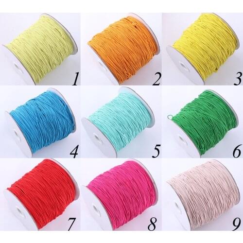 1mm Craft Nylon Coated Elastic Cord 50M Stretch Elastic Thread Drawcord Round Drawstring friendship Cord-Choose Color