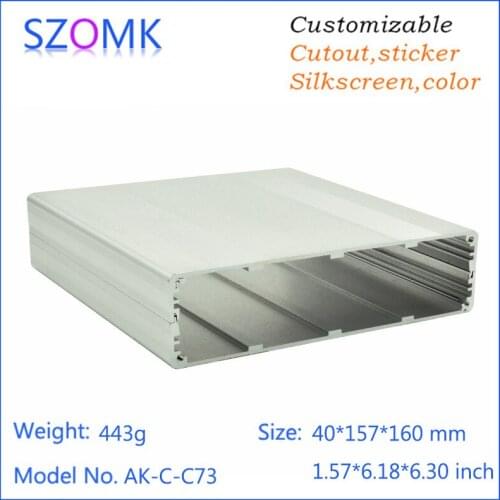 10 pcs, 40*157*160mm szomk silver aluminum box for electronics project aluminum enclosure for pcb design GPS tracker housing
