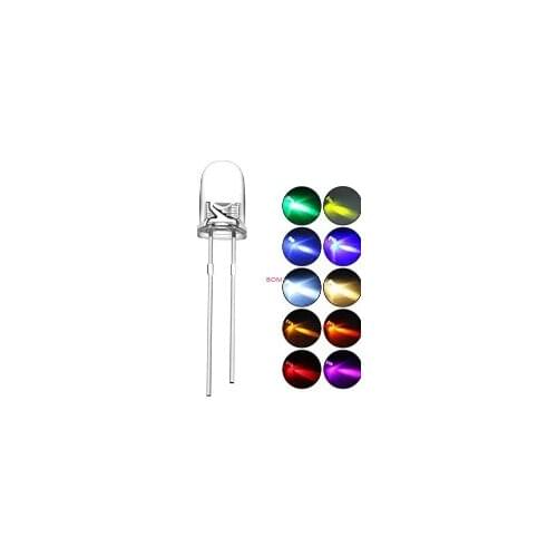100pcs 5mm LED Diode 5 mm Assorted Kit White Green Red Blue Yellow Orange Pink Purple Warm white DIY Light Emitting Diode