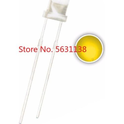 100pcs Diffused 3mm Yellow LED Emitting Diode Round Head 3 mm DC 2V 20mA Through Hole Lamp Light Beads chip led wholesale LEDs