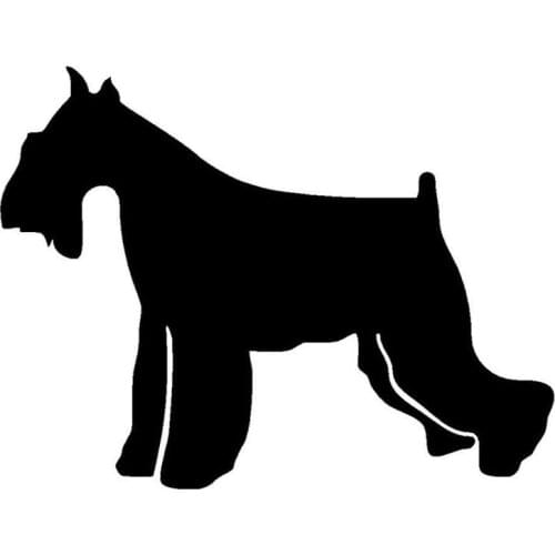 16.5*12.7CM Miniature Schnauzer Dog Vinyl Decal Silhouette Car Stickers Car Styling Truck Accessories Black/Silver S1-1243