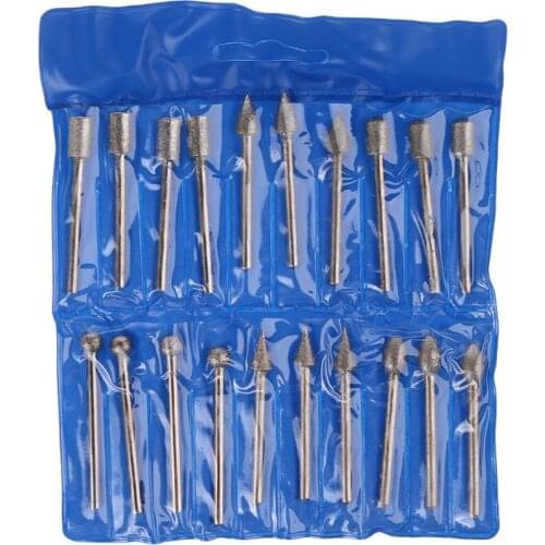 20/pcs 6X3mm Diamond Rotary Tool Sintered Diamond Burs Abrasive Grinding Head Accessories Diamond Bits L4MB