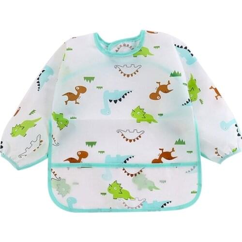 5 Styles Waterproof Anti-dressing Baby Eating Gown Bib Kids Toddler Long Sleeve Feeding Bib Apron Pocket Bib Baby Stuff