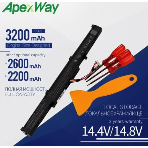 Apexway A41-X550E Laptop Battery for Asus X450 X450E X450J X450JF A450 A450C A450V A450E A450J A450JF F450 F450C X750JA X751L