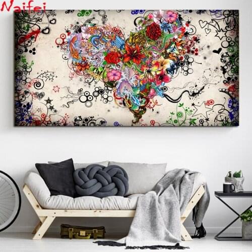 Large diy 5d Square Round Diamond Painting Full Drill Love Abstract Art Cross Stitch Mosaic Home Decor Embroidery Heart Art